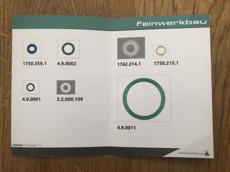 Feinwerkbau FWB Dichtungssatz P70 Inhalt